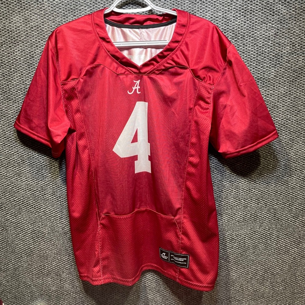 Athlete's Thread Alabama Crimson Tide Jalen Milroe 4 Football Jersey Red Medium
